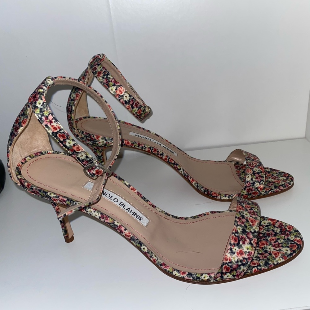 Manolo Blahnik floral Heeled Sandals